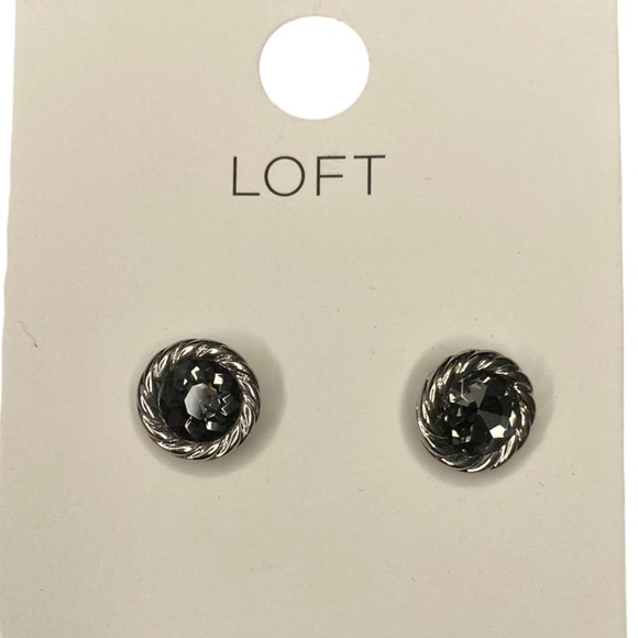 Loft Silver and Blackish color stone earrings 🆕 - Picture 1 of 4